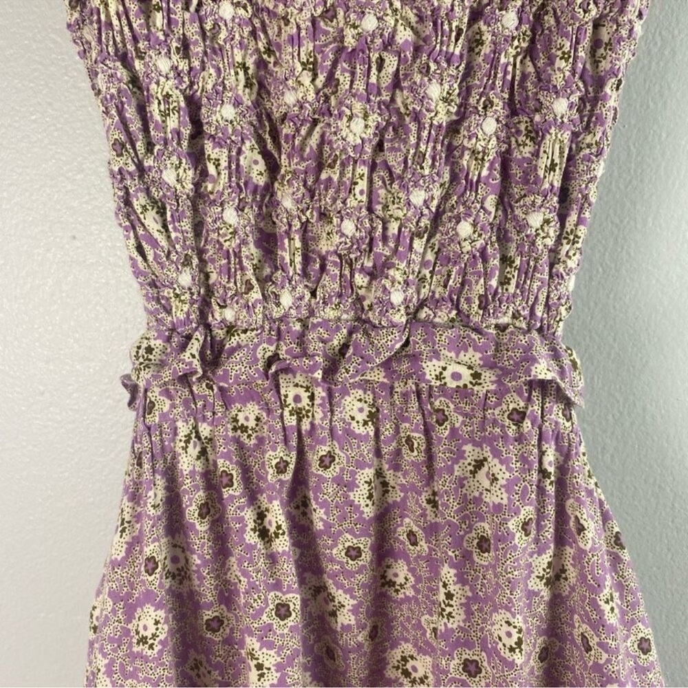 Sea New York Ida Apron Purple Printed Midi Dress Cottagecore Feminine Size XS - Picture 7 of 11